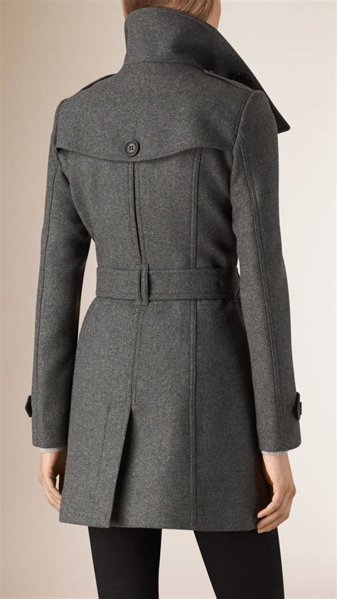 mytheresa burberry trench|Wool trench coat in grey .